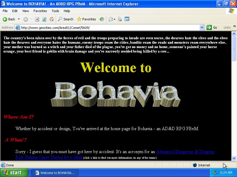 Ilustração de um site pessoal antigo, estilo início dos anos 2000